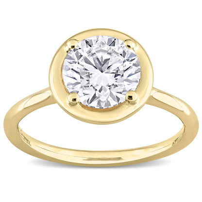 1 4/5 CT DEW Created Moissanite-White Fashion Ring 10k Yellow Gold