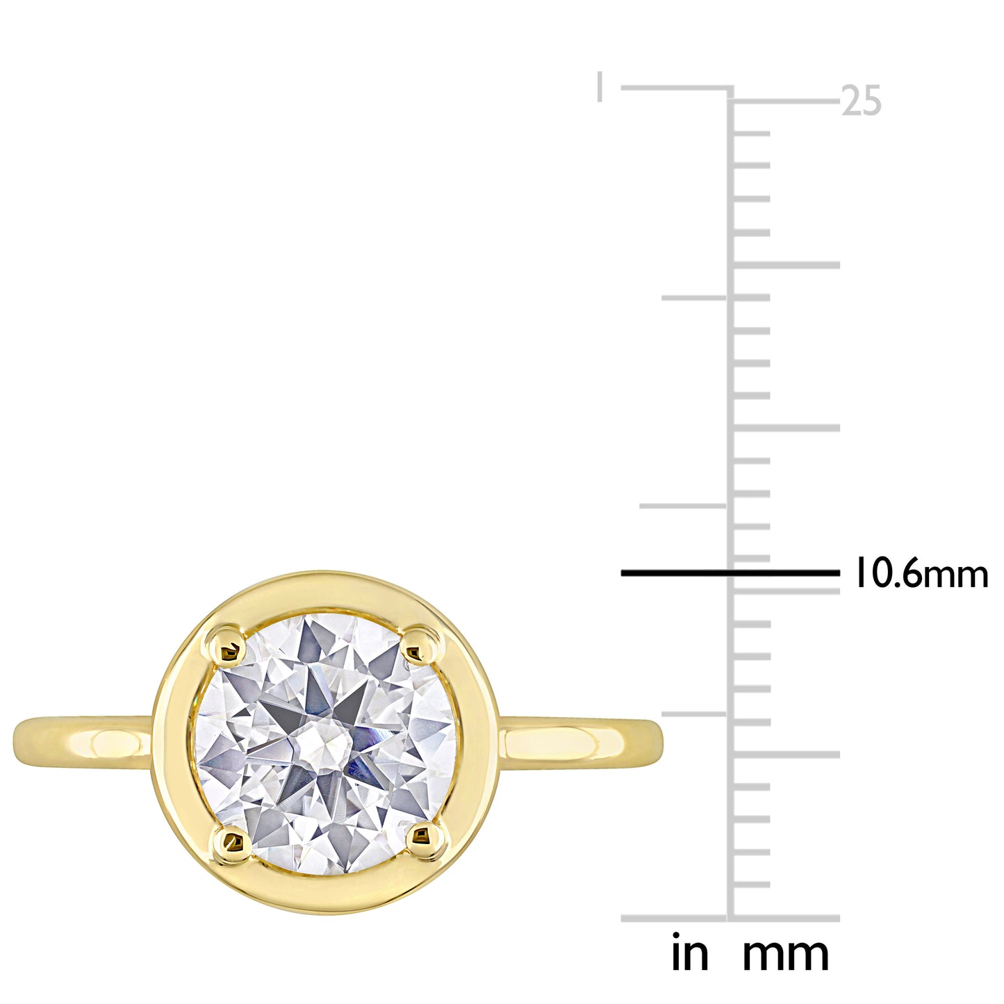 1 4/5 CT DEW Created Moissanite-White Fashion Ring 10k Yellow Gold
