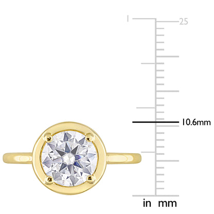1 4/5 CT DEW Created Moissanite-White Fashion Ring 10k Yellow Gold