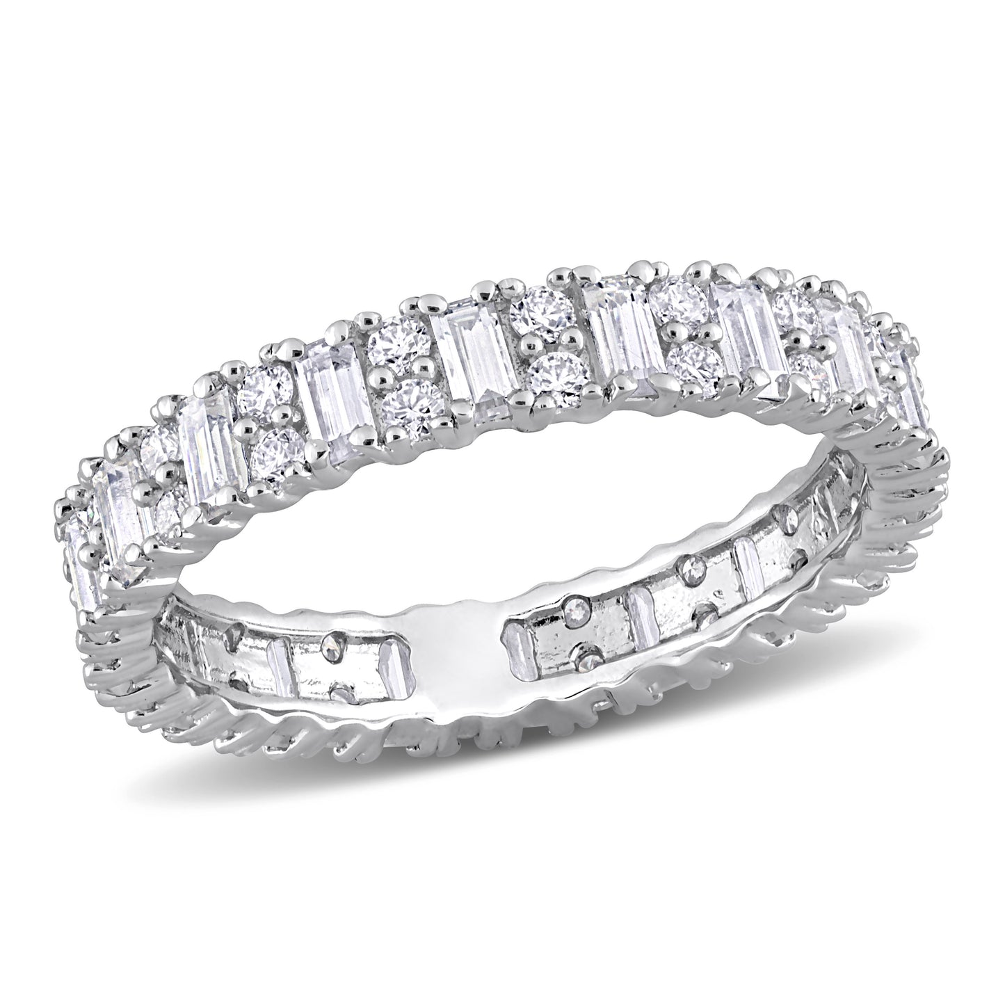 Moissanite Cluster Eternity Ring