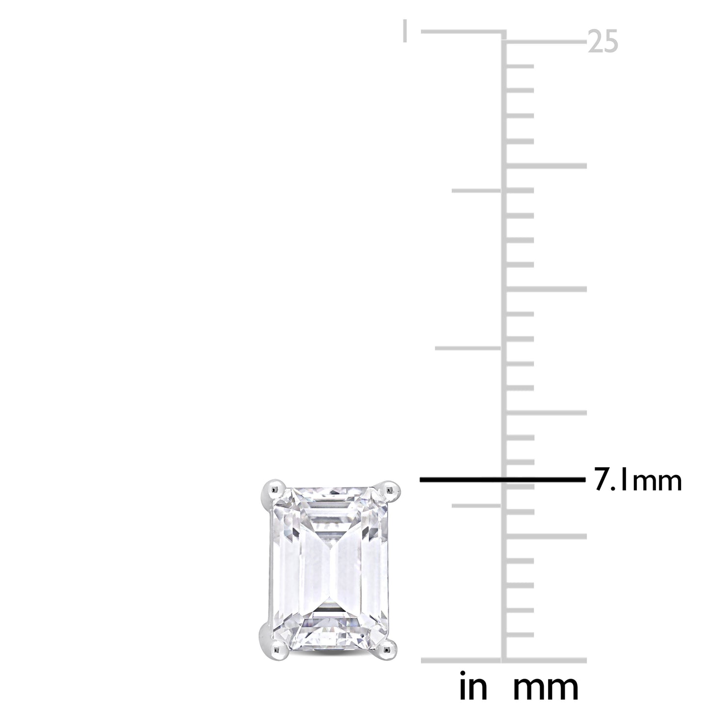 2 ct Dew Created moissanite-white fashion post earrings silver