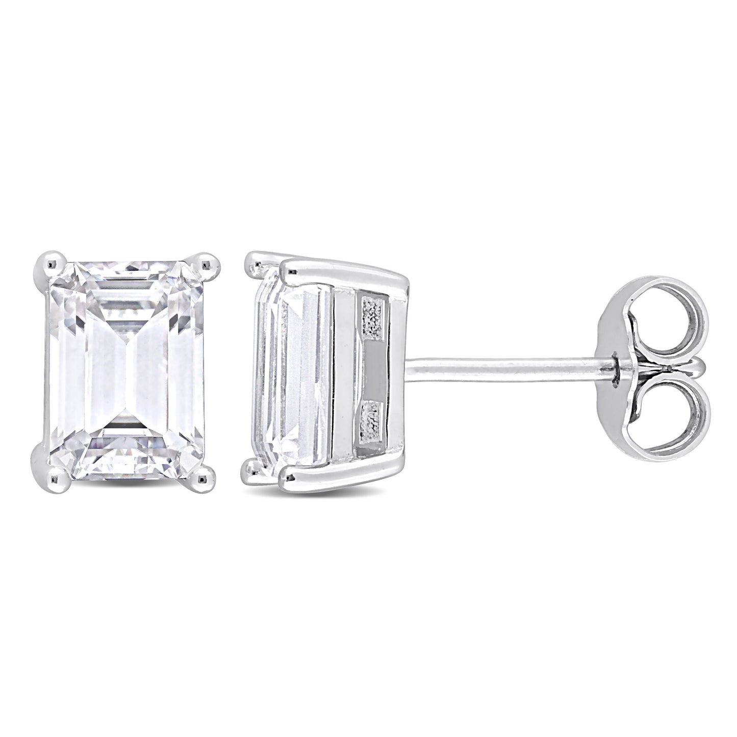 2 ct Dew Created moissanite-white fashion post earrings silver