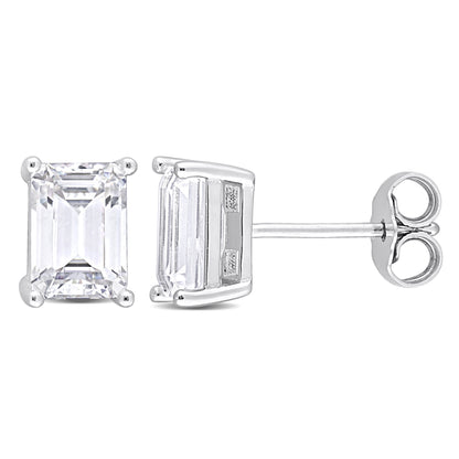 2 ct Dew Created moissanite-white fashion post earrings silver