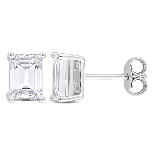 2 ct Dew Created moissanite-white fashion post earrings silver
