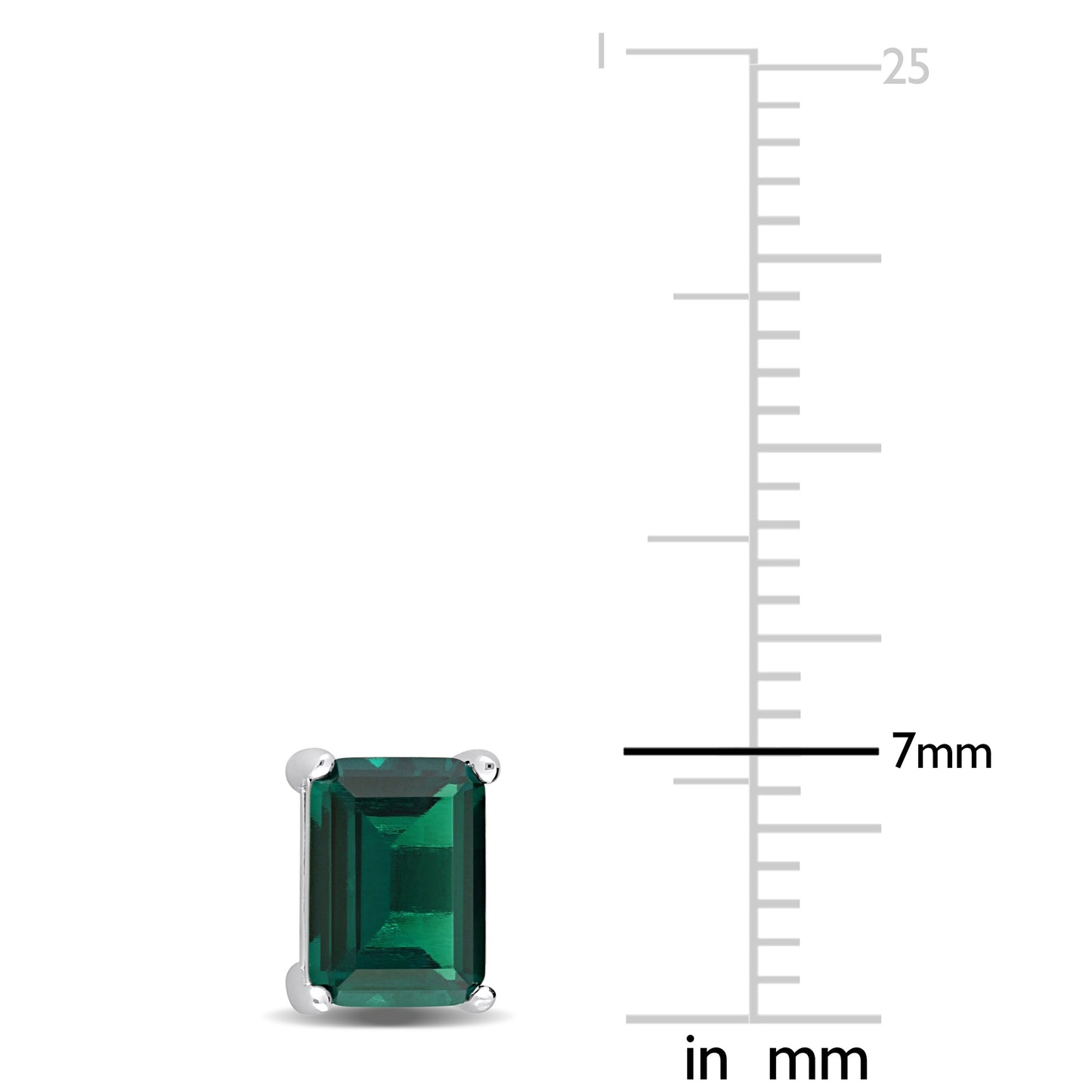 1 4/5 ct TGW created emerald octagon fashion post earrings silver