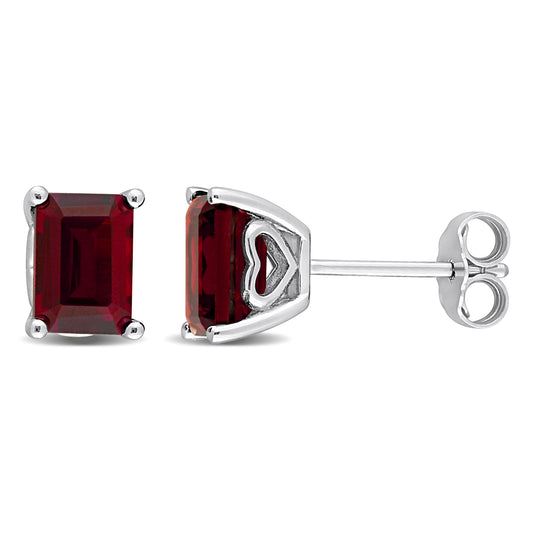 2 1/2 ct TGW Garnet fashion post earrings silver