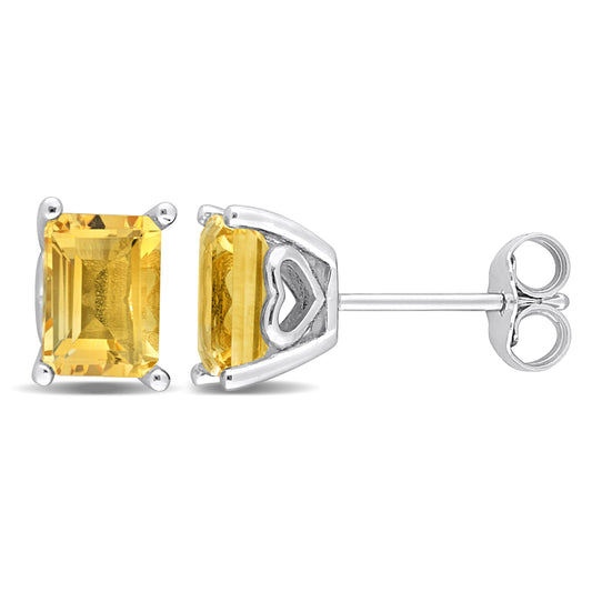 2 1/4 ct TGW Citrine fashion post earrings silver