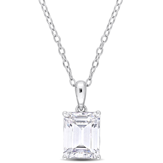 2 3/4 ct TGW White topaz fashion pendant with chain silver