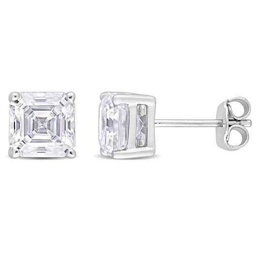 3 ct TGW octagon shaped moissanite stud silver