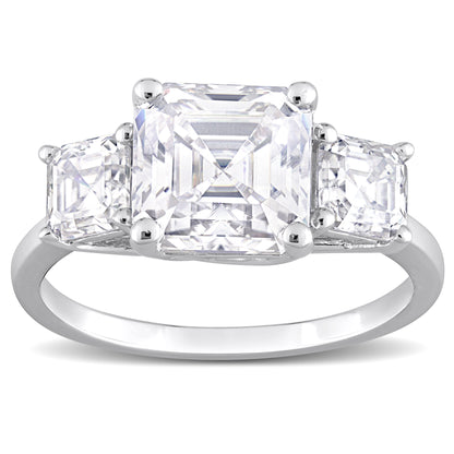 4 ct Dew created moissanite-white fashion ring silver