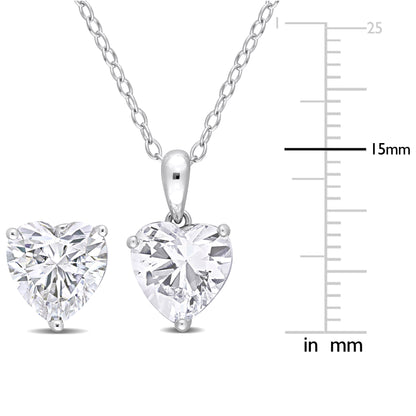 6 3/4 ct TGW Created white sapphire set with chain silver