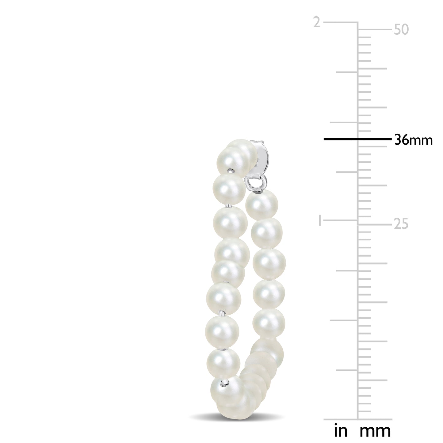 4.5 - 5 MM White Freshwater Cultured Pearl Fashion Post Earrings Silver