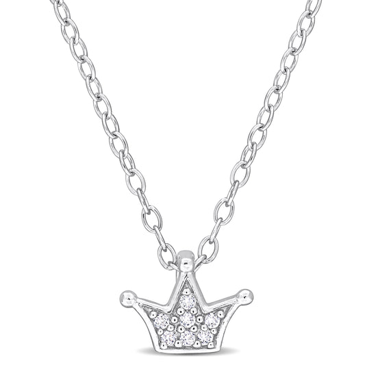 Kids sapphire crown pendant