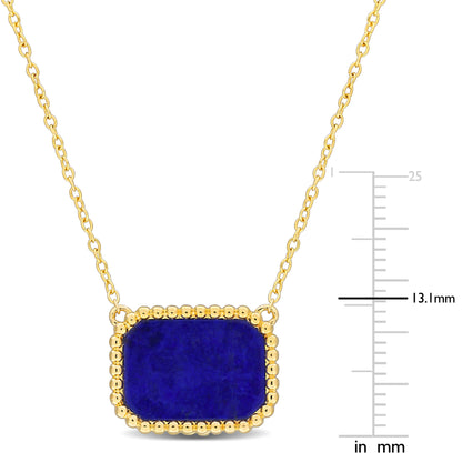 5 CT Octagon Cut Gemstone Necklace with Silver Chain