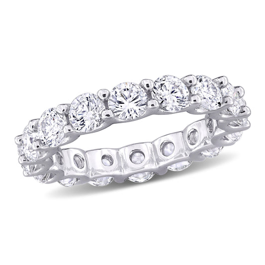 5 1/8 ct TGW Created white sapphire eternity ring silver