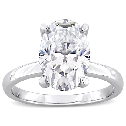 4 1/2 ct Dew created moissanite-white fashion ring silver