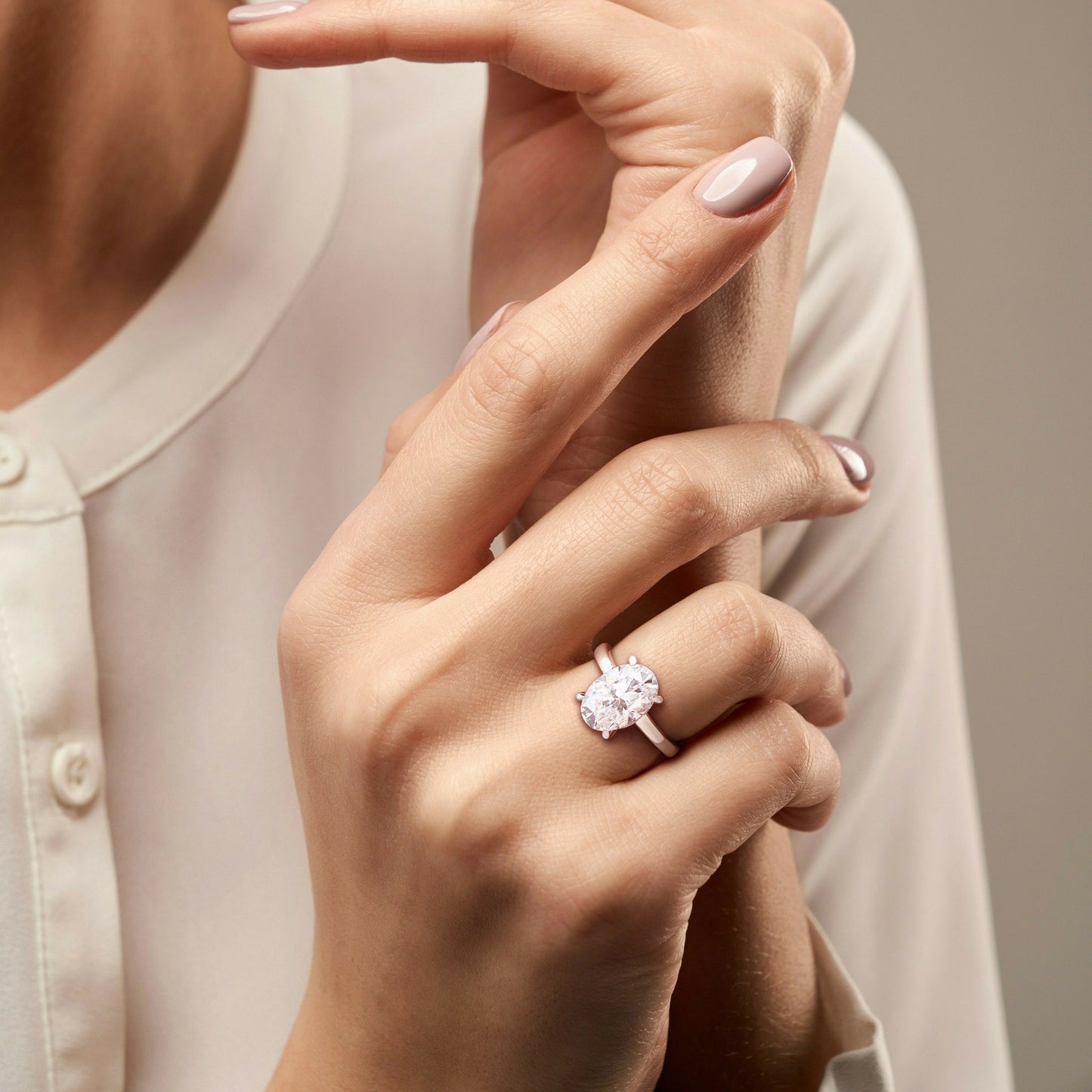 4 1/2 ct Dew created moissanite-white fashion ring silver