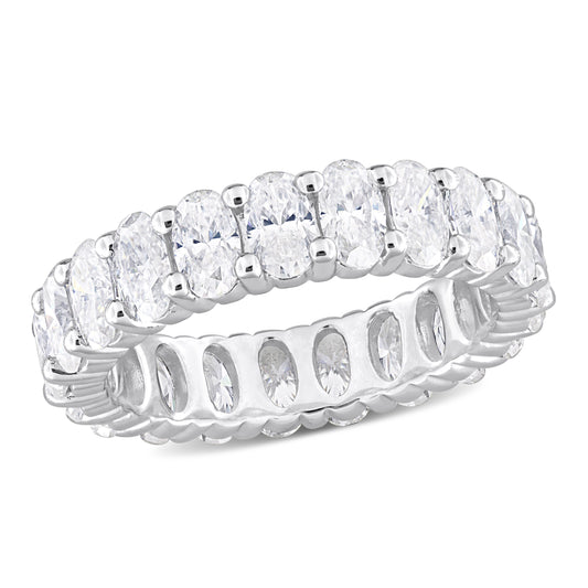 4 1/5 ct Dew created moissanite-white eternity ring silver size: 7