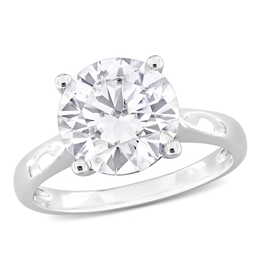 3 1/2 ct Dew created moissanite-white fashion ring silver