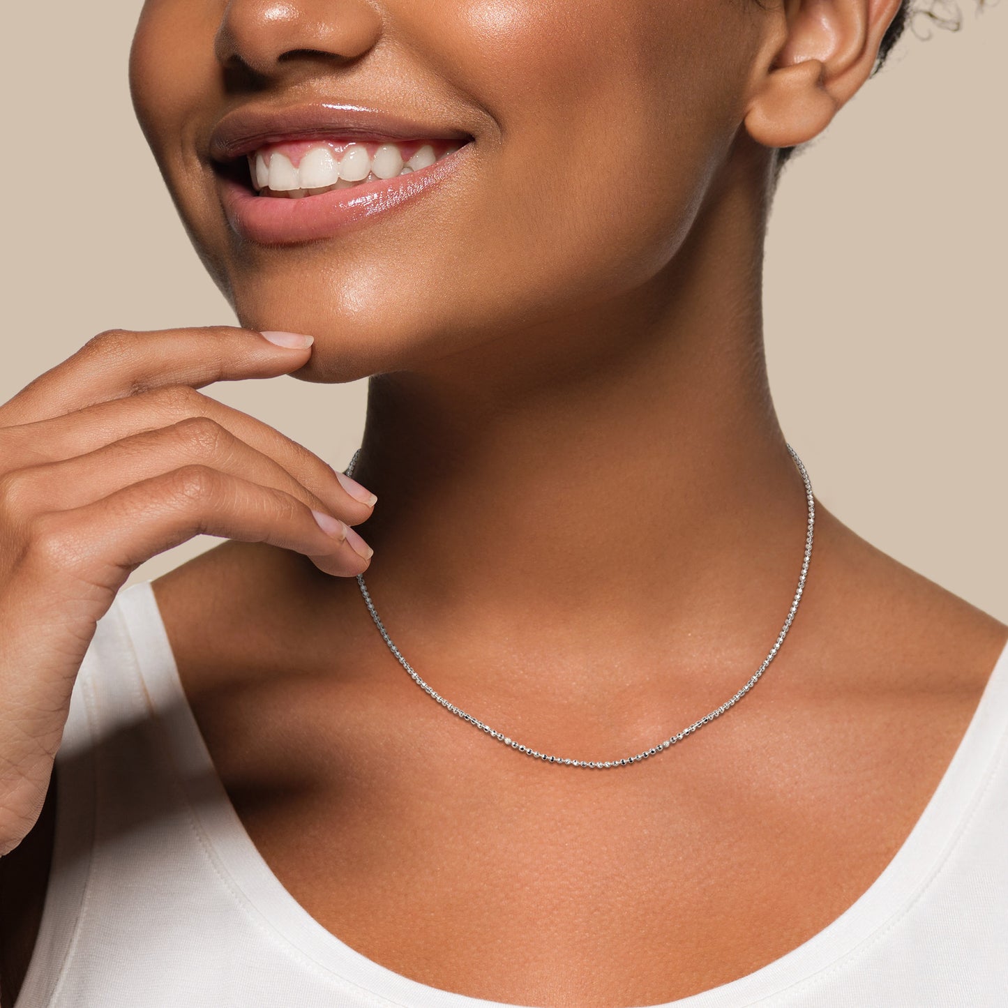 Silver 1.5MM Ball Chain Necklace w/ Lobster Clasp LENGTH (INCHES): 16