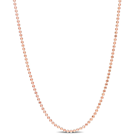 Silver Pink 1.5MM Ball Chain Necklace w/ Lobster Clasp LENGTH (INCHES): 20