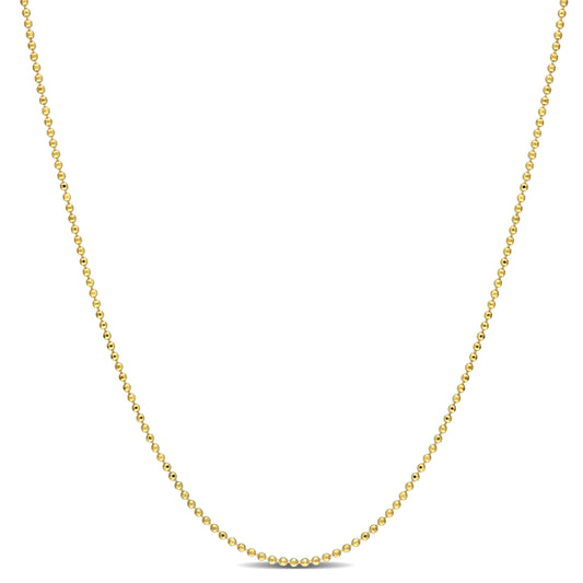 SILVER YELLOW 1MM BALL CHAIN NECKLACE W/ LOBSTER CLASP LENGTH (INCHES): 16