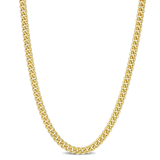 4.4MM Curb link necklace yellow plated silver