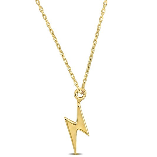 14K Yellow Gold Lightning Bolt Pendant