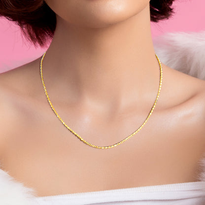 Oval ball chain necklace in yellow plated sterling silver, 16 inch