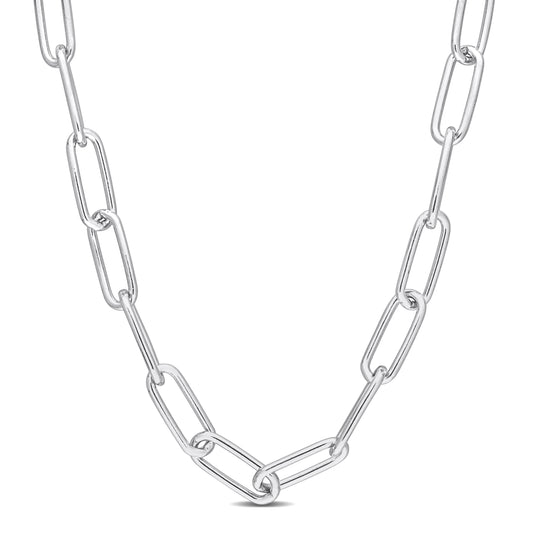 6MM Silver paperclip necklace