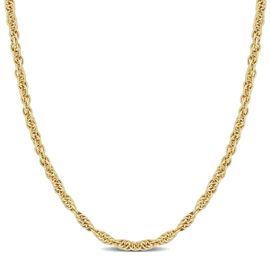 SILVER YELLOW 3.7MM SINGAPORE NECKLACE W/ LOBSTER CLASP LENGTH (INCHES): 18