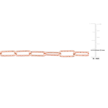 5MM Diamond cut paperclip necklace Rose plated 24"
