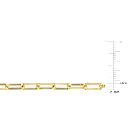 3.5MM paperclip necklace yellow plated 20"