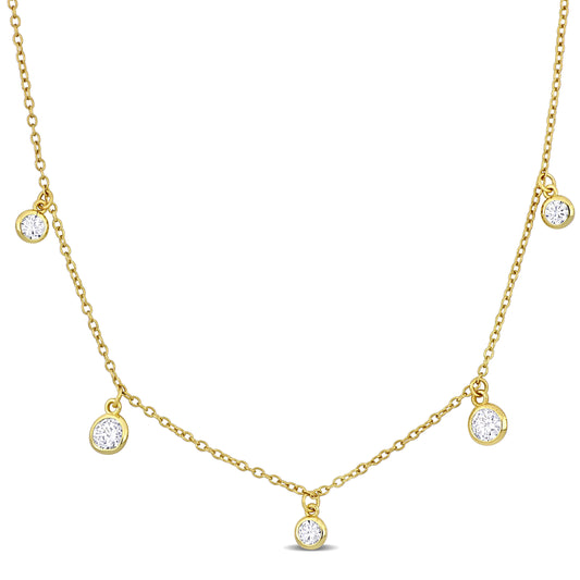 Multi Shape Cubic Zirconia Station Necklace