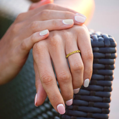 14k Yellow Gold beads Ring